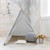 Play tent for children grey, 115x115x160 cm, with window in bamboo wool