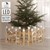 Deko Weihnachtszaun mit LED natur 98x39 cm aus Holz inkl. Vogelhäuschen