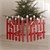 Deko Weihnachtszaun mit LED rot 98x57 cm aus Holz inkl. Vogelhäuschen