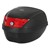 Motorradkoffer schwarz mit rote Reflektor, 36L, für 1 Helm