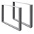 Tischbeine 2er Set 90x72 cm grau aus Stahl