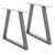 Tischbeine 2er Set Trapez Design 60x72 cm grau aus Stahl