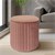 Sitzhocker mit Stauraum Ø 34x37 cm rosa aus Samtstoff