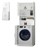Waschmaschinenschrank mit 4 Türen, weiß, 70,5x190,5x70 cm
