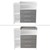 Wickelkommode mit drei Schubladen 113x100x53 cm Weiß/Grau