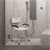 Cadeira de banho com encosto, 6 degraus, branca, até 200kg, feita de alumínio
