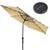 Sonnenschirm mit Kurbel inkl. LED-Solar Ø 300 cm Braun aus Polyester