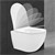 Flush væghængt WC uden kant, kort, med lydisolering, hvid, keramik