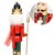 Nutcracker soldier with black crown and scepter 38 cm wooden