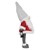 LED figurka tajného Santy 80 cm cervená/šedá z plastu a polyesteru