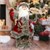 Figura Deco de Papá Noel de 37 cm de altura con abrigo rojo/gris y bolsa de regalo