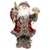 Père Noël figurine de décoration 37 cm de haut manteau rouge/gris avec sac cadeau