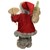 Figura di Babbo Natale Deco alta 37 cm con cappotto rosso/grigio e borsa regalo