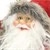 Figura di Babbo Natale Deco alta 37 cm con cappotto rosso/grigio e borsa regalo