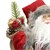 Joulupukki Deco hahmo 37 cm korkea punainen/harmaa takki lahjapussin kanssa