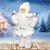 Weihnachtsmann Deko-Figur 37 cm hoch Weiß mit Geschenkesack