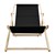 Liegestuhl klappbar 117x52x10 cm Schwarz aus Holz