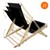 Set of 10 folding deckchair black wood adjustable backrest up to 120 kg sun lounger garden lounger beach lounger