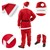 Santa Claus costume 5-piece red/white polyester one size One Size
