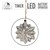 LED Poinsettia Ø18 cm Metal gri cu LED-uri alb cald