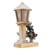 Wooden Christmas lantern with LED lighting 19x11.5x37 cm brown