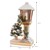 Wooden Christmas lantern with LED lighting 19x11.5x37 cm brown