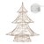 Copac de Craciun decorativ de 40 cm înal?ime din metal auriu cu LED-uri alb cald