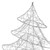 Árvore de Natal Deco com LEDs brancos quentes 30 cm de altura em metal prateado