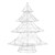 LED Weihnachtsdeko Baum 60 cm Silber aus Metall mit warmweißen LEDs
