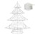 LED karácsonyfa 60 cm ezüst színu, meleg fehér LED-ekkel, fémbol készült