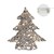 Árbol de Navidad Deco con 15 LEDs blanco cálido 28x30 cm Gris de ratán y metal
