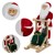 Père Noël figurine décorative 50 cm avec traîneau en bois et plastique