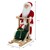 Kerstman Decoratie Figuur 50 cm met Houten Slee van Plastic en Hout