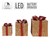 Cadeaux de Noël décoratifs Set de 3 avec LEDs Marron clair/Rouge avec rubans et minuterie