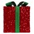 Sada 3 vianocných darcekov Deco s LED diódami zelená/cervená s mašlami a casovacom