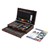Wooden painting case 141-piece with crayons, oil pastels, watercolors