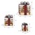 LED gift box Christmas decoration set of 3 brown wooden battery-operated with timer