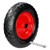 Hjul för skottkärra med dubbdäck 390 mm 4.80/4.00-8 med axel, röd, tillverkad av PU