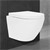 Flush kantlös vägghängd WC kort vit keramik