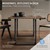 Set 2 pieds de table meuble carrés industriels acier clair 60x72 cm gris foncé