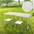 Table pliable camping réglable 4 tabourets jardin aluminium 120cm blanc / crème