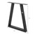 2 x Pieds de table trapèze 60x72cm industriels acier gris support cadre meuble