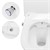 Flush-free kort væghængt toilet med bidetfunktion Hvid keramik