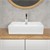 Lavabo avec robinet carré 51,5x36x13 cm blanc en céramique incl. vidage avec trop-plein LuxeBath