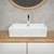 Lavabo forme angulaire 515x360x130 mm, blanc, céramique - incl. set d'écoulement avec trop-plein