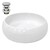 Håndvask i rund form 350x350x120 mm hvid keramik - inkl. afløbssæt uden overløb