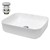 Håndvask vinkelform 505x395x135 mm hvid keramik - inkl. afløbssæt uden overløb