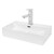 Lavabo avec robinet carré 60,5x36,5x13 cm blanc en céramique incl. vidage avec trop-plein LuxeBath