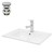 Lavabo con rubinetto angolare 71x46,5x17,5 cm in ceramica bianca incl. set di scarico con troppopieno LuxeBath