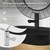 Waschtischarmatur fürs Badezimmer 160x50x190 mm Schwarz matt aus Messing inkl. herausziehbarer Brause von LuxeBath